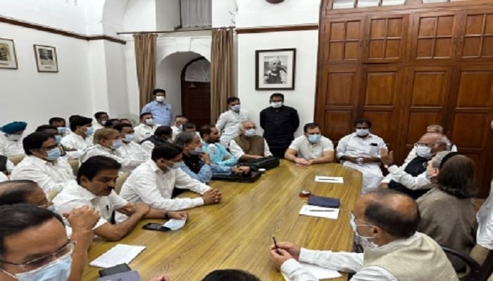 
Rahul Gandhi Parliament conviction meeting Congress MPs