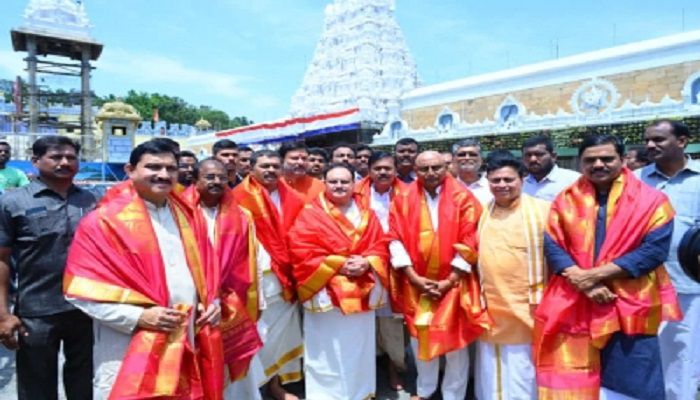 
JP Nadda on a one-day visit to Andhra Pradesh