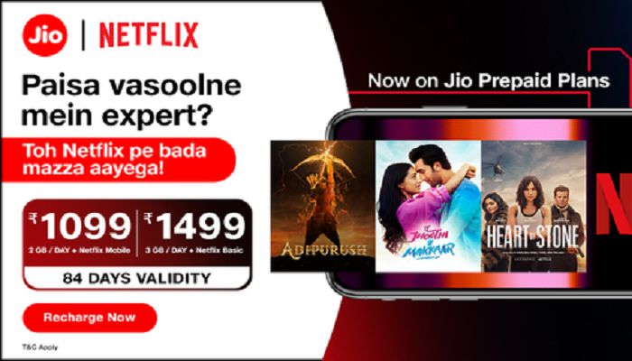 
Jio launches prepaid plans with bundled Netflix subscription