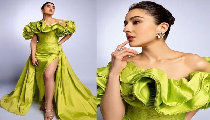 Sara-Ali-Khan-Lime-Green-Gown