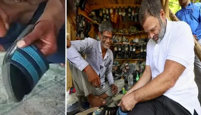 rahul-gandhis-stitched-slippers-Ramchet-Mochi