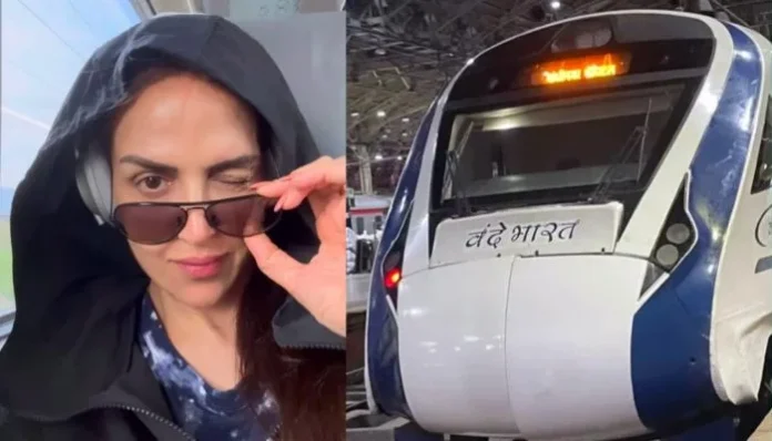 esha-deol-in-vande-bharat-train