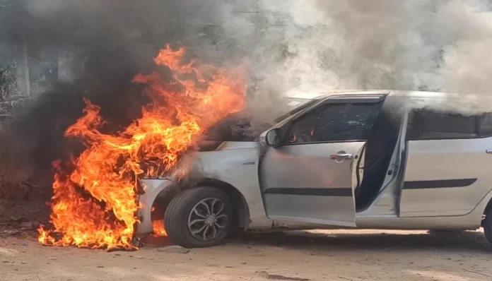 car-caught-fire-due-to-short-circuit