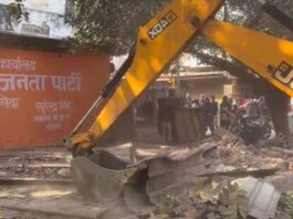 bulldozer-ran-on-bjp-camp-office